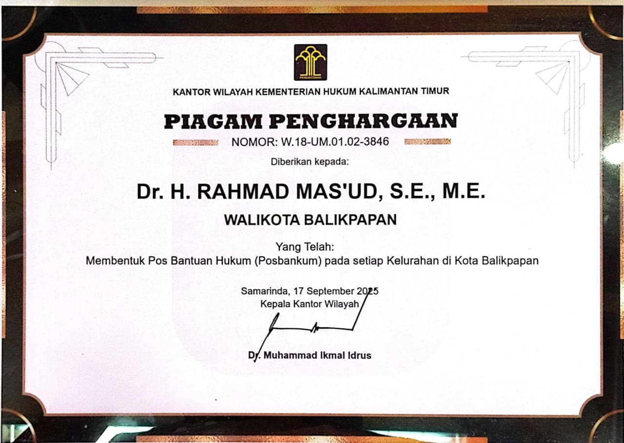 Membentuk Pos Bantuan Hukum (Posbankum) pada setiap Kelurahan di Kota Balikpapan