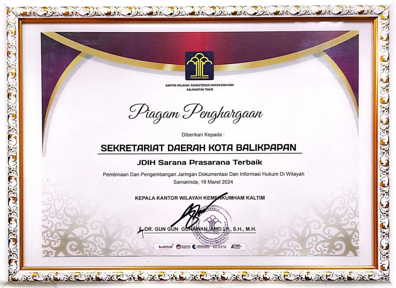 JDIH Sarana Prasarana Terbaik