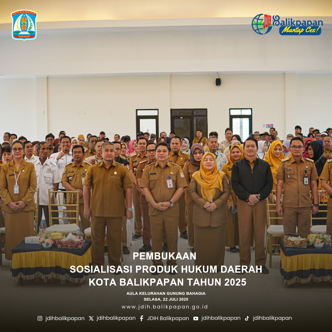 Bagian Hukum Sekretariat Daerah Kota Balikpapan Gelar Pembukaan Sosialisasi Produk Hukum Daerah Tahun 2025